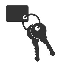 Icon Of House Keys Or Car Keys.  Vector Illustration.