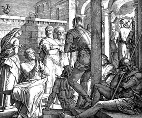 Peter's Denial 1) Sacred-biblical history of the old and New Testament. two Hundred and forty images Ed. 3. St. Petersburg, 2) 1873. 3) Russia 4) Julius Schnorr von Carolsfeld