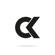 Unusual minimalistic monogram C and K. Business logo template. C and K logo. C and K icon. CK logo. CK icon