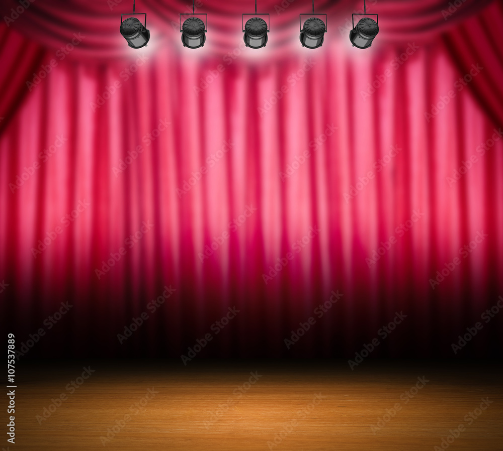 red curtain blurred background with shining spotlight Stock Photo ...