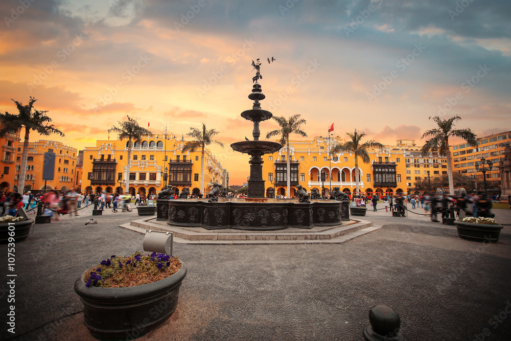 Panoramic view of Lima - obrazy, fototapety, plakaty 