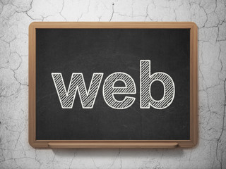 Web development concept: Web on chalkboard background