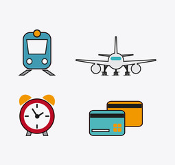 Poster - set icons of travel design, vector illustration