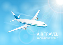 Air Travel Background With Plane