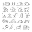 © sapunkele - Finance and business icons set of sketch working little people