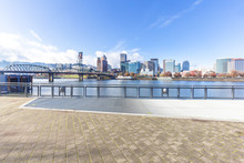 Empty Floor With Cityscape And Skyline In Portland