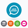 © blankstock - Love story speech bubble sign icon. Engagement symbol.