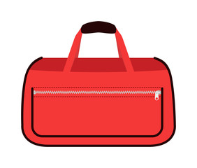 Canvas Print - Journey suitcase travel red fashion bag trip baggage vacation vector.