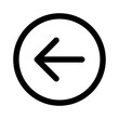 Rounded left arrow, back arrow line art icon for apps and websites