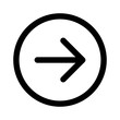 Rounded next arrow or right directional arrow line art icon for apps and websites