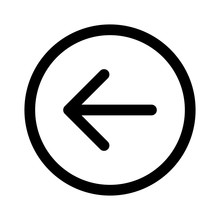 Rounded Left Arrow, Back Arrow Line Art Icon For Apps And Websites