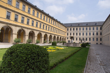 courtyard from the hospital