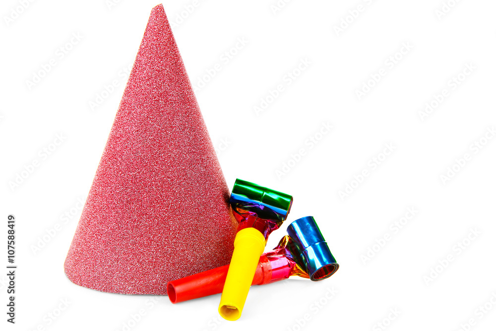 Red hat with blowers, isolated on white