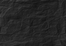 Black Crumpled Paper Texture. Background And Wallpaper