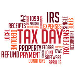 
Tax day concept word cloud. EPS 10 vector.