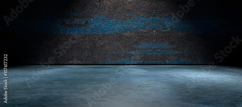 Cuadros en Lienzo Fondo abstracto,suelo de cemento y pared de la calle en la oscuridad