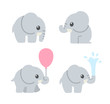 Cute cartoon baby elephant