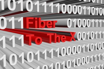 Wall Mural - fiber to the x binary 3d illustration