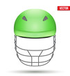 Green Cricket Helmet Front View