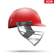 Red Cricket Helmet Side View