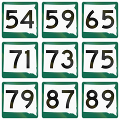 Wall Mural - Collection of South Dakota Route shields used in the United States