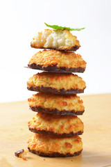 Poster - Coconut cookies dipped in dark chocolate