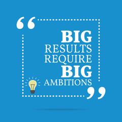 Wall Mural - Inspirational motivational quote. Big results require big ambiti