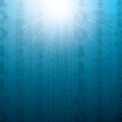 Wall Mural - Abstract tech binary blue 3d background