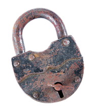 Old Antique Metal Lock Closeup