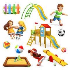 Playground, vector icon set