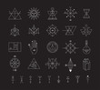 Set of vector trendy geometric icons. Alchemy symbols collection
