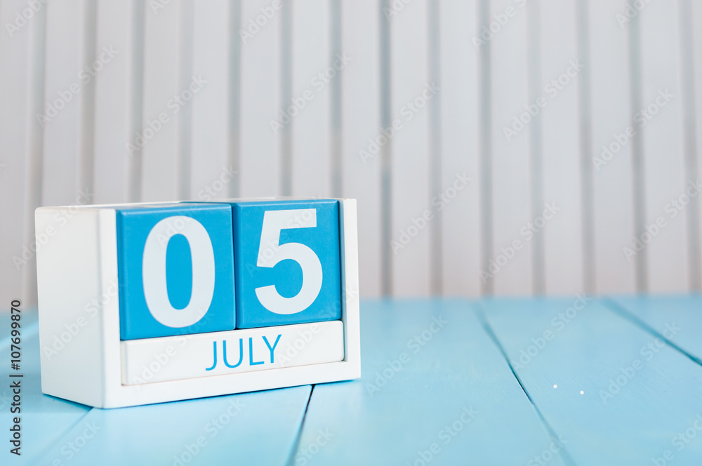 Photo Stock July 5th. Image of july 5 wooden color calendar on ...