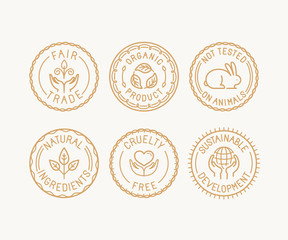 Wall Mural - vector set of badges and labels in trendy linear style