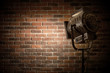 © matusciac - vintage theatre/movie spot light focused on a brick wall background