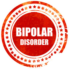 Bipolar sign background, grunge red rubber stamp on a solid whit