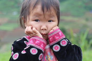 CHIANG MAI, THAILAND - OCTOBER 25 : Portrait of unidentified Akh