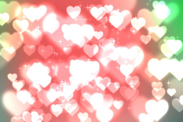 Abstract heart bokeh bright background