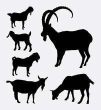Goat Pet Mammal Animal Silhouette. Good Use For Symbol, Logo, Web Icon, Mascot, Sticker, Sign, Or Any Design You Want. Easy To Use.