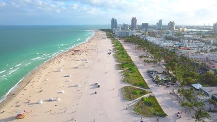 Wall Mural - aerial video of miami beach summer vacation