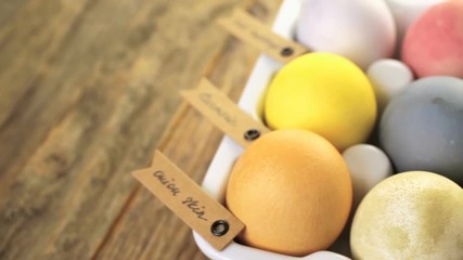 Sticker - Easter eggs painted with natural egg dye from fruits and vegetables