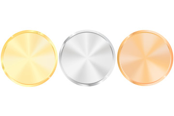 Buttons. Golden, silver, bronze buttons. Web icons