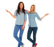 © Viorel Sima - 2 happy casual women welcoming you