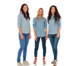 © Viorel Sima - three young casual women in jeans clothes standing together