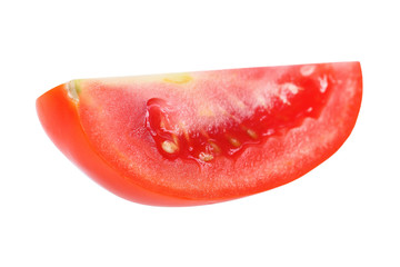 Wall Mural - Red tomato wedge isolated on white