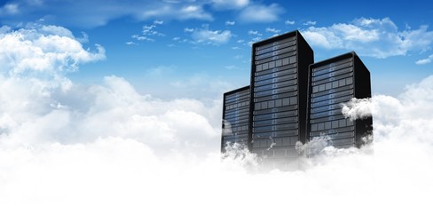 Wall Mural - composite image of server tower