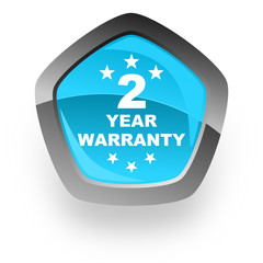 Fototapete - warranty blue pentagon vector icon
