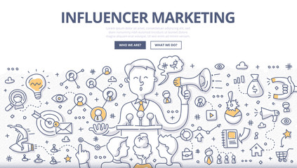 Influencer Marketing Doodle Concept