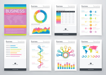  Vector set of infographics business