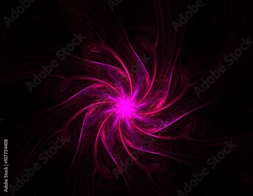 Zdjęcie XXL Błyszcząca kolorowa fractal przestrzeń, cyfrowa grafika dla kreatywnie graficznego projekta