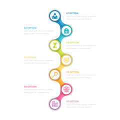 Wall Mural - infographics timeline seven options